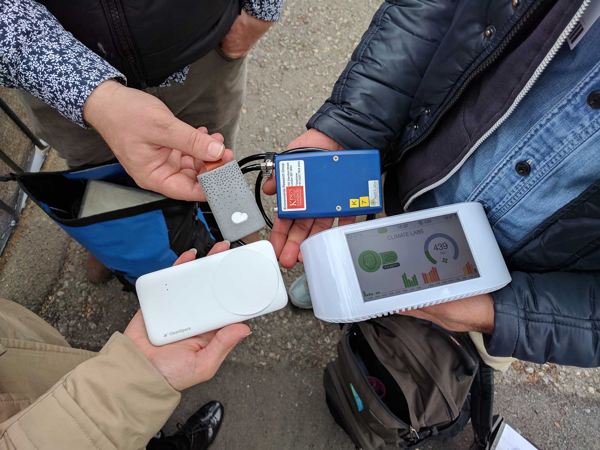 Immersive research with scientific sensors and air pollution monitors.