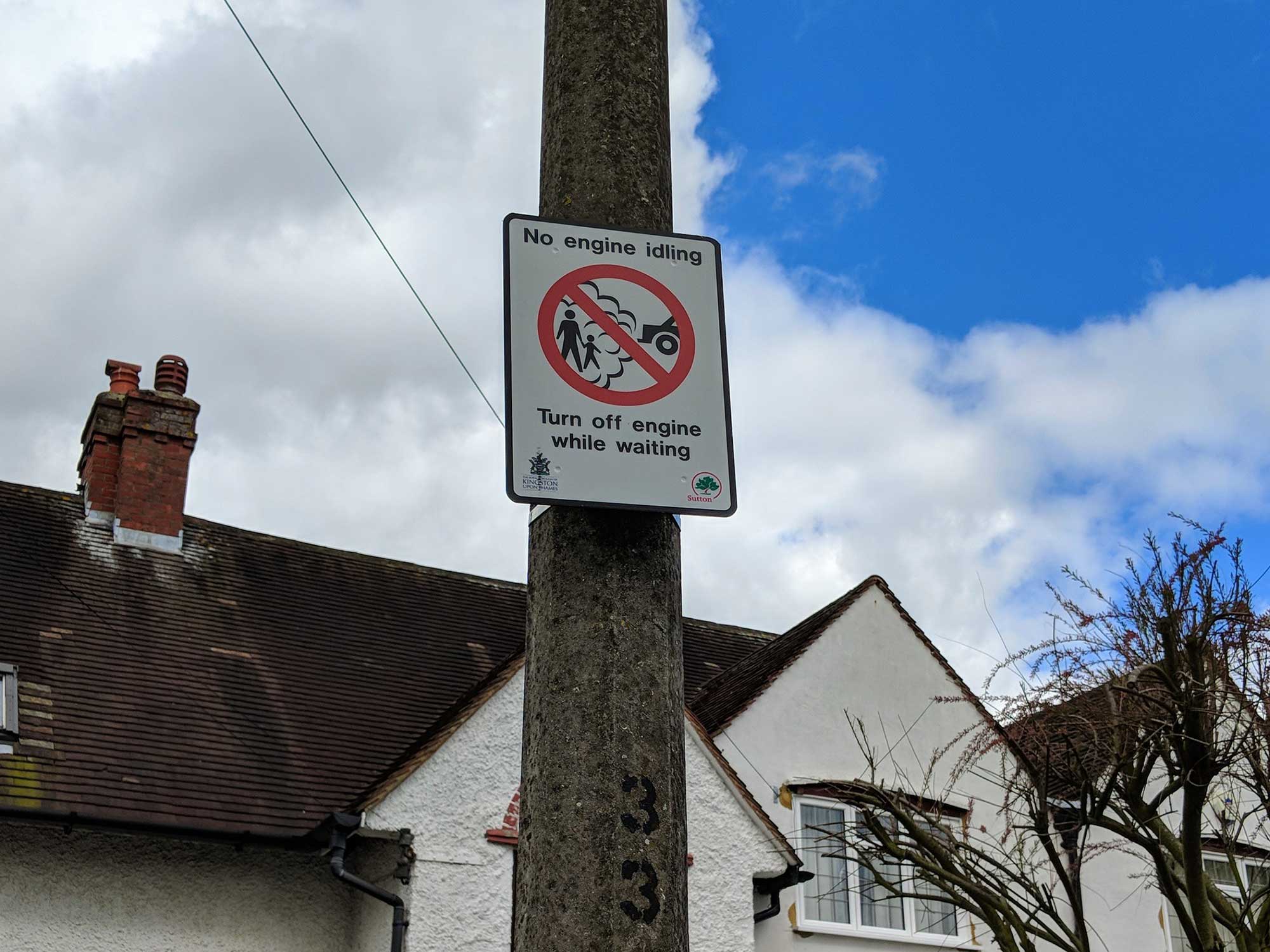 new Signage for raising awareness about reducing idling around the school.